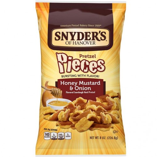 Snyder's, 프레첼 스낵, 허니 머스타드 & 어니언, 226.8g(8oz)