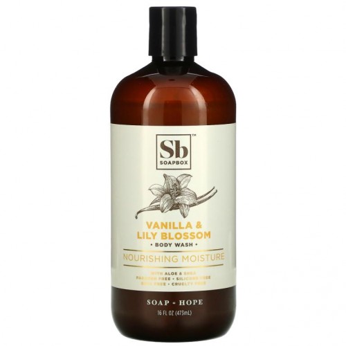 Soapbox, Nourishing Moisture Body Wash, Vanilla & Lily Blossom, 16 fl oz (473 ml)