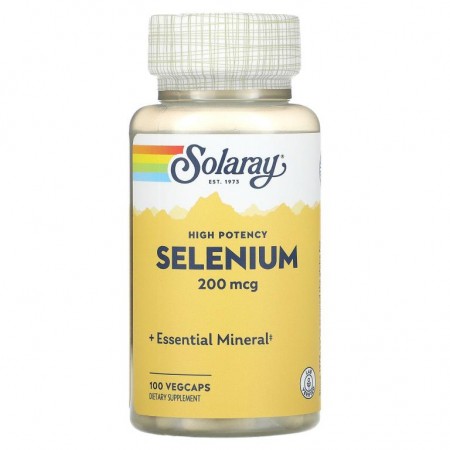 Solaray, 셀레늄, 고효능, 200mcg, 식물성 캡슐 100정