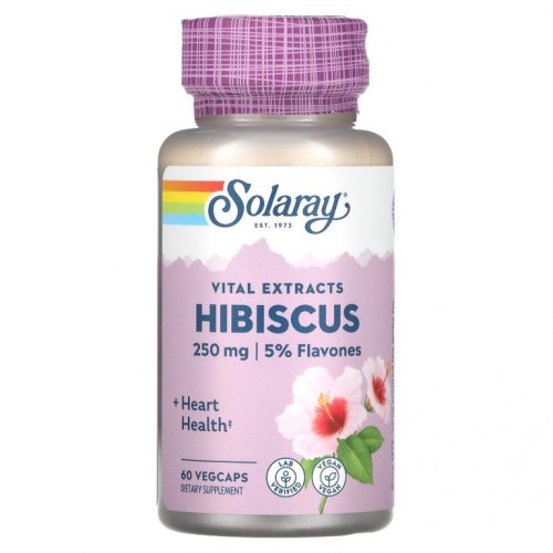 Solaray, 히비스커스 꽃추출물, 250 mg, 60 식물성 캡슐
