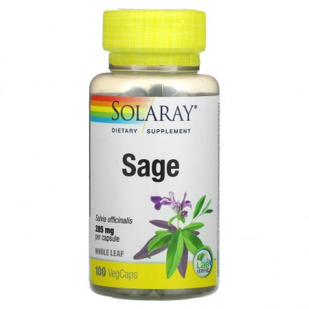 Solaray, 세이지, 285mg, 베지 캡슐 100정