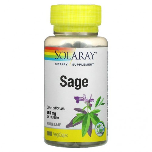 Solaray, 세이지, 285mg, 베지 캡슐 100정