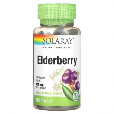 Solaray, 엘더베리, 450mg, 베지 캡슐 100정