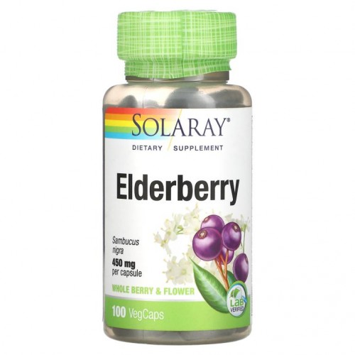 Solaray, 엘더베리, 450mg, 베지 캡슐 100정