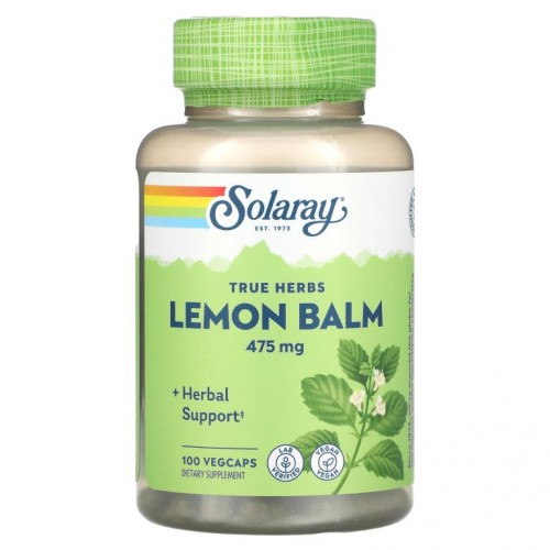 Solaray, 레몬밤, 475mg, 베지 캡슐 100정