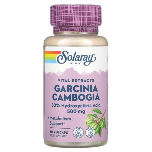 Solaray, 가르시니아 캄보지아 열매 추출물, 500mg, 베지 캡슐 60정