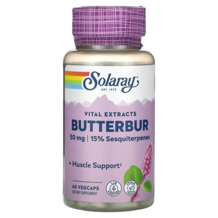 Solaray, 머위 뿌리추출물, 50mg, 베지 캡슐 60정