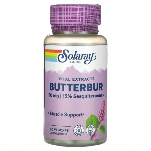 Solaray, 머위 뿌리추출물, 50mg, 베지 캡슐 60정
