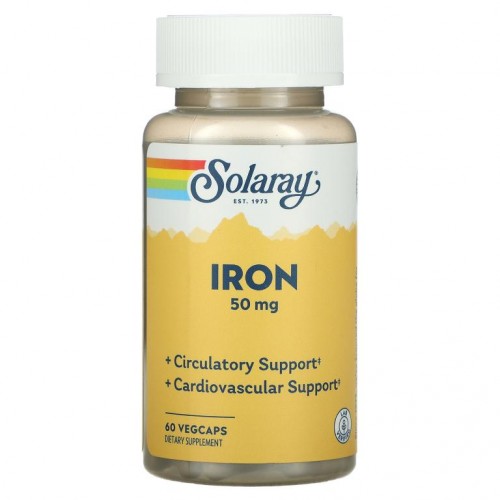 Solaray, 철분, 50mg, 베지 캡슐 60정