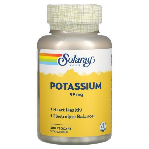 Solaray, 칼륨, 99mg, 베지 캡슐 200정