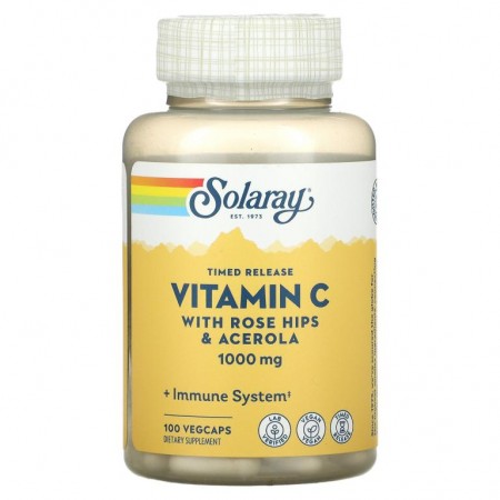 Solaray, 서방형 비타민C, 1,000mg, 베지 캡슐 100정