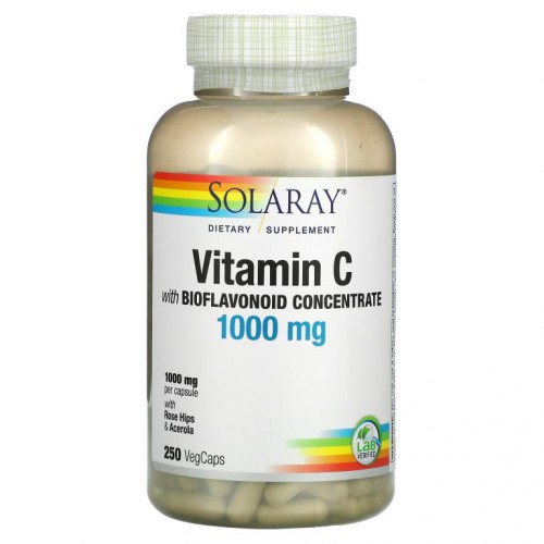 Solaray, 바이오플라보노이드 농축물 및 비타민C, 1,000mg, 베지 캡슐 250정