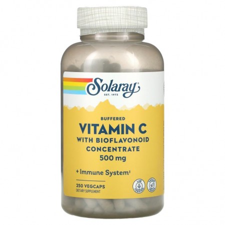 Solaray, 바이오플라보노이드 중화 비타민 C, 500mg, 식물성 캡슐 250정