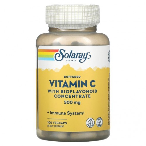 Solaray, 바이오플라보노이드 중화 비타민 C 농축물, 500mg, 베지 캡슐 100정