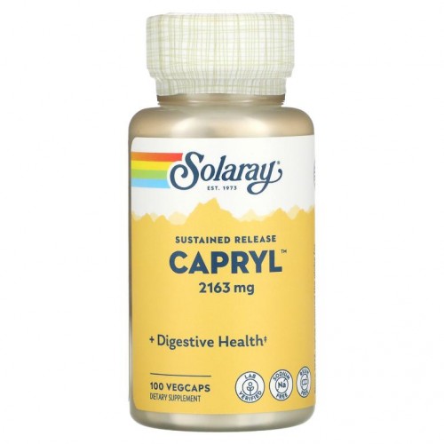 Solaray, Capryl, 나트륨 무함유, 수지 무함유, 베지 캡슐 100정