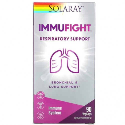 Solaray, ImmuFight, 호흡기 지원, 베지 캡슐 90정