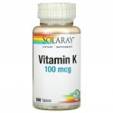 Solaray, 비타민K, 100 mcg, 100정