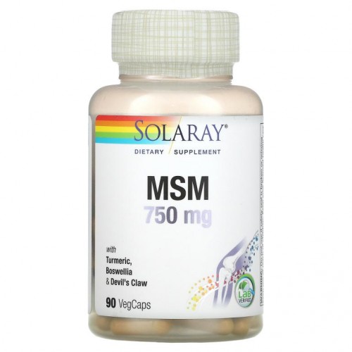 Solaray, MSM, 750mg, VegCap 90정