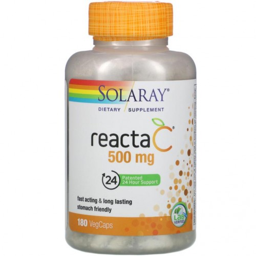 Solaray, Reacta-C, 500mg, 베지 캡슐 180정