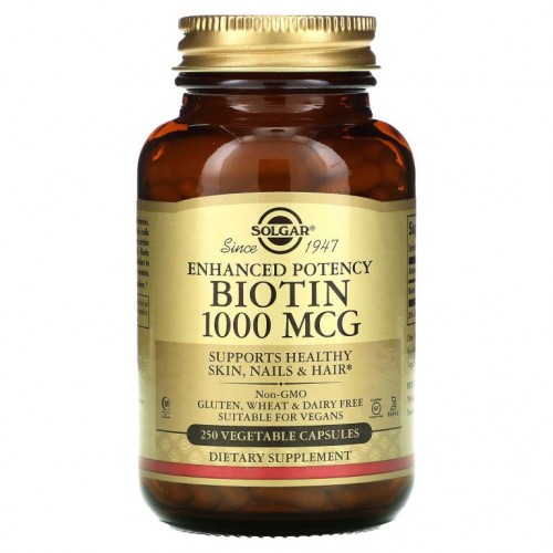 Solgar, 비오틴, 1,000mcg, 베지 캡슐 250정