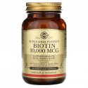 Solgar, 슈퍼 고효능 비오틴, 10,000mcg, 베지 캡슐 120정