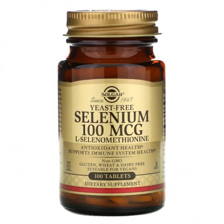 Solgar, 셀레늄, 100mcg, 100정