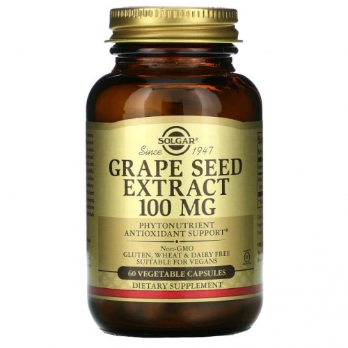 Solgar, 포도씨 추출물, 100mg, 베지 캡슐 60정