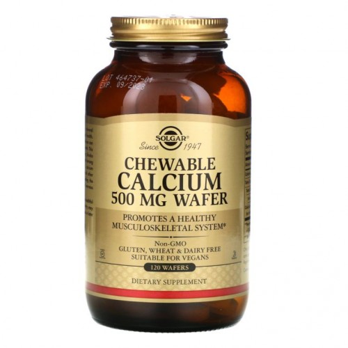 Solgar, 츄어블 칼슘, 500 mg, 웨이퍼 120개입