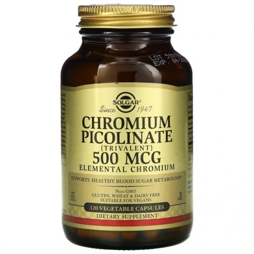 Solgar, 크로뮴 피콜리네이트, 500mcg, 베지 캡슐 120정