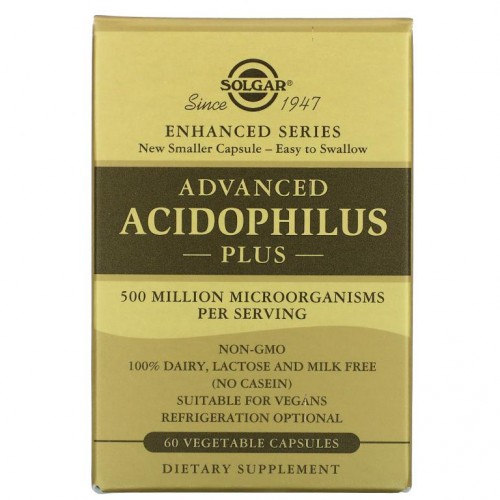 Solgar, Advanced Acidophilus Plus, 60 Vegetable Capsules