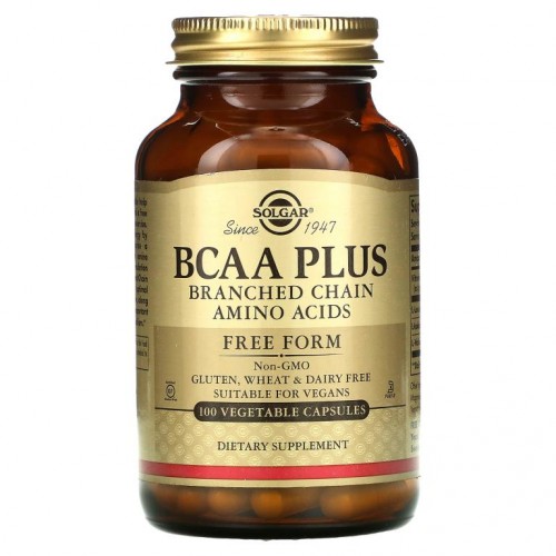 Solgar, BCAA 플러스, 유리형, 100 베지 캡