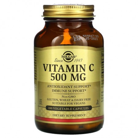 Solgar, 비타민C, 500mg, 베지 캡슐 100정