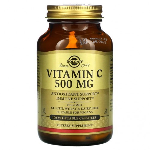 Solgar, 비타민C, 500mg, 베지 캡슐 100정