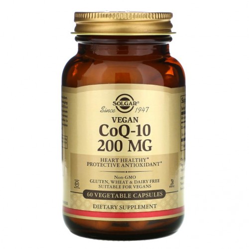 Solgar, 식물성 CoQ-10, 200mg, 베지 캡슐 60정
