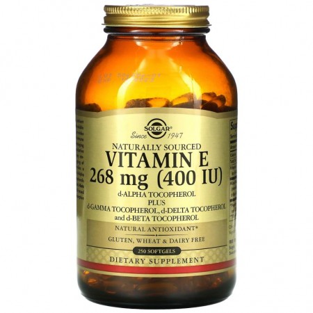 Solgar, 천연 원료 비타민E, 268mg(400IU), 소프트젤 250정