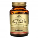 Solgar, 천연 원료 비타민 E, 67 mg(100 IU), 100 소프트젤