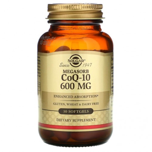 Solgar, Megasorb CoQ-10, 600mg, 소프트젤 30정