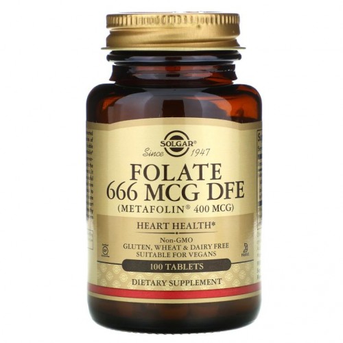 Solgar, Metafolin 엽산, 400mcg, 100정