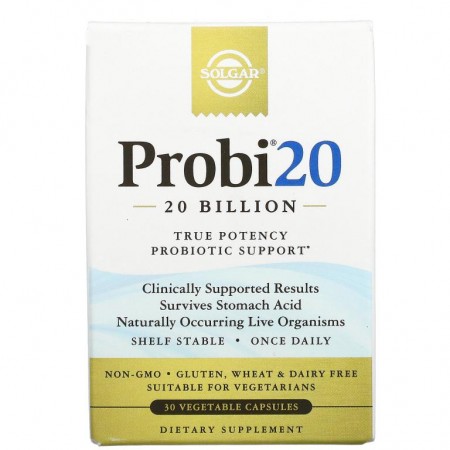 Solgar, Probi20, 200억, 베지 캡슐 30정
