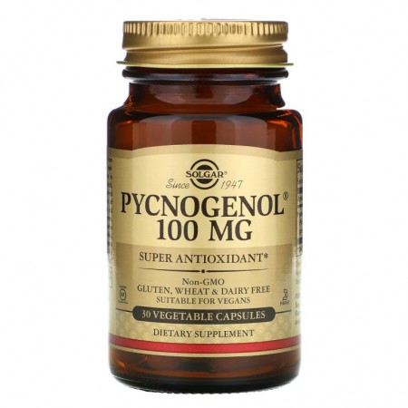 Solgar, Pycnogenol, 100mg, 베지 캡슐 30정