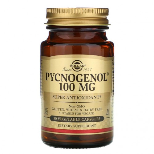 Solgar, Pycnogenol, 100mg, 베지 캡슐 30정