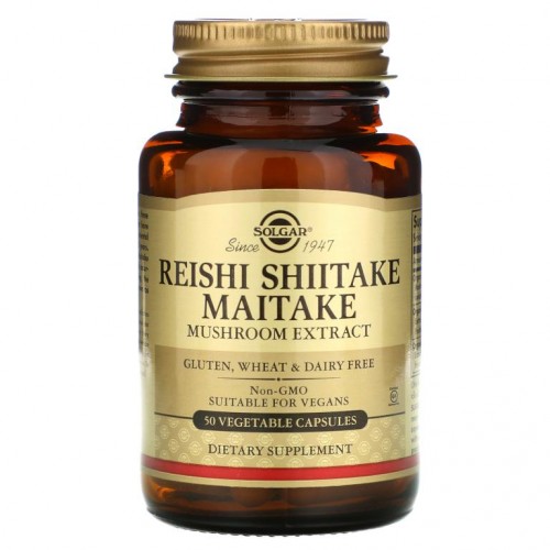 Solgar, Reishi Shiitake Maitake Mushroom Extract(영지 표고 잎새버섯 추출물), 50 Veggie Caps
