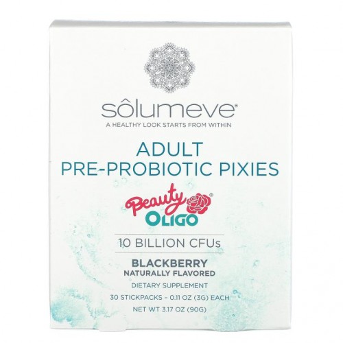 Solumeve, 성인용 프리-프로바이오틱 픽시, 블랙베리 맛, 100억 CFU, 스틱 30팩, 각 3g(0.11oz)
