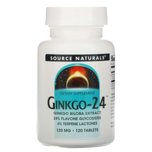 Source Naturals, 은행-24, 120 mg, 120 정