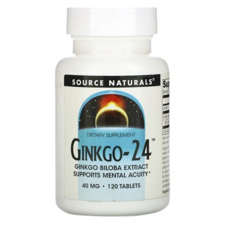 Source Naturals, 은행나무 추출물-24, 40 ㎎, 120 정