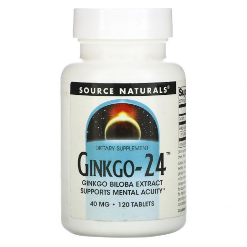 Source Naturals, 은행나무 추출물-24, 40 ㎎, 120 정