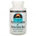 Source Naturals, 아세틸-L-카르니틴 & 알파 리포산, 650mg, 120정