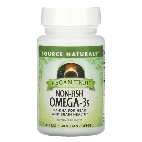 Source Naturals, 비건 트루, 비 생선 오메가-3s, 300mg, 30 비건 소프트젤
