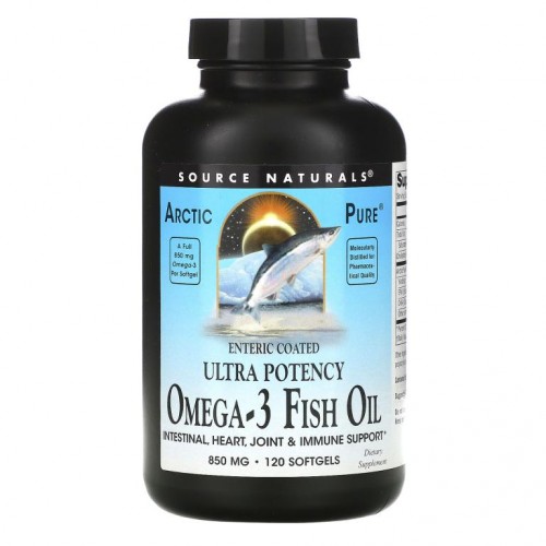Source Naturals, 아틱 퓨어, 울트라 포턴시, 오메가-3 생선 오일, 850 밀리그램, 120 소프트젤