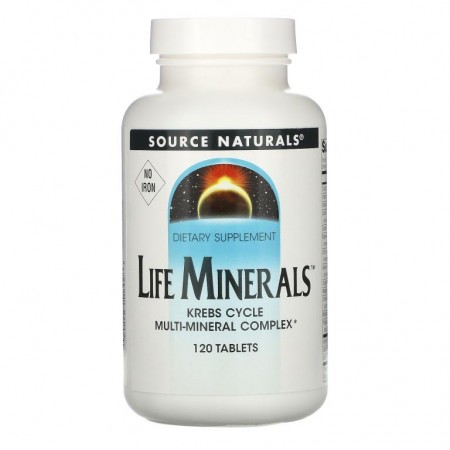 Source Naturals, 라이프 미네랄즈, 철 미포함, 120 정